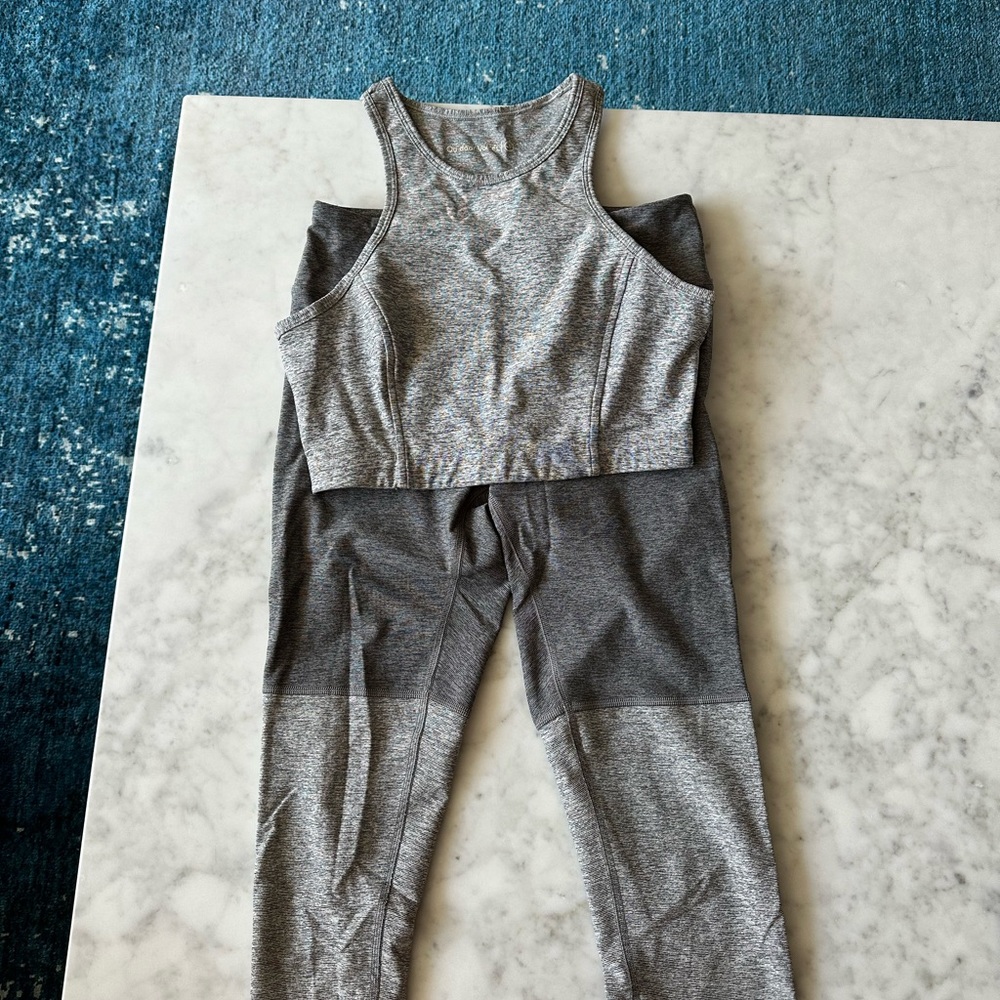 Cropped Grey Outdoor Voices Top (matching leggings also available)